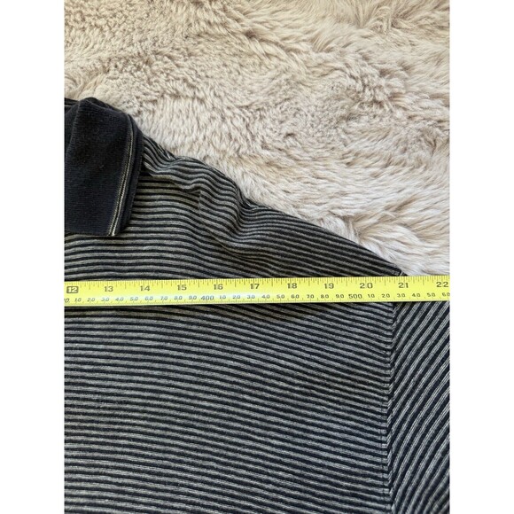 Vintage Barnes Storm Men’s Long Sleeve Sweater Size L Balck & Grey Stripe - Picture 6 of 8